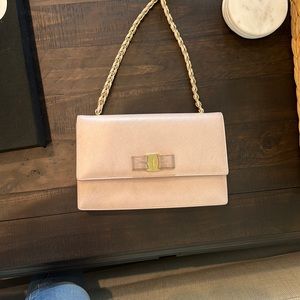 Salvador Ferragamo blush pink flap bag
